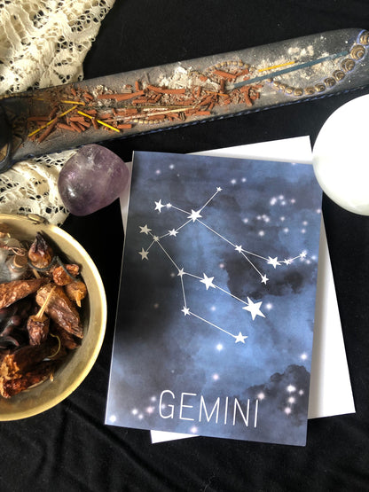 Gemini Constellation Birthday Card