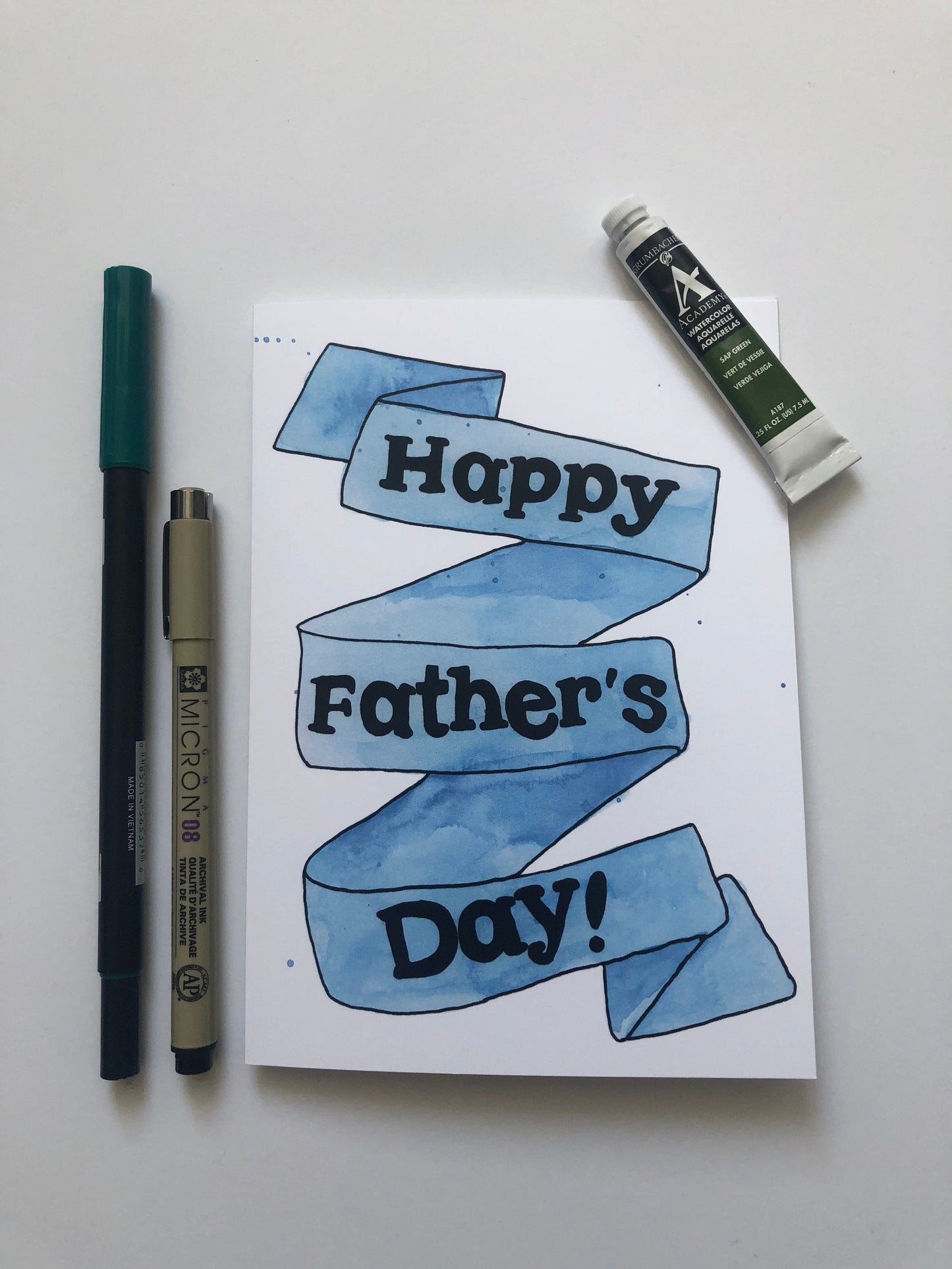 Blue Ribbon Happy Father's Day Card