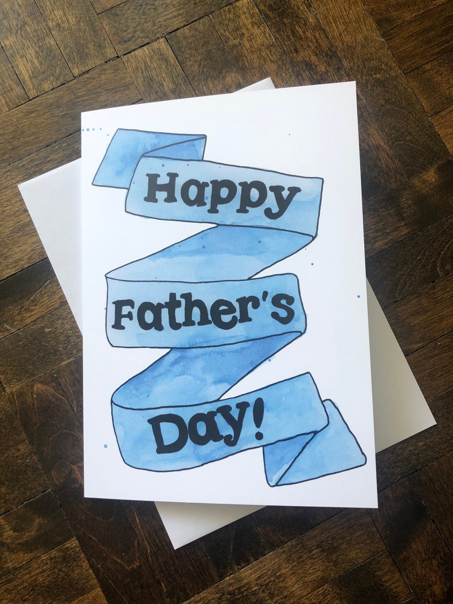 Blue Ribbon Happy Father's Day Card