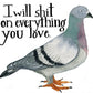 Pigeon With Attitude Greeting Card