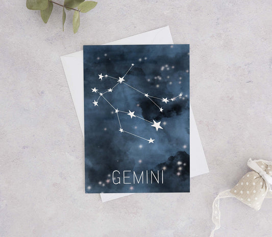 Gemini Constellation Birthday Card
