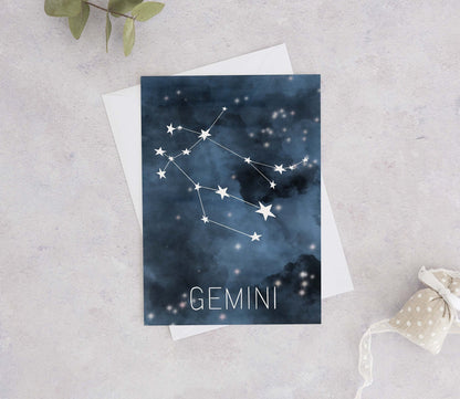 Gemini Constellation Birthday Card