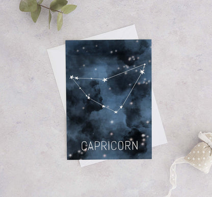 Capricorn Constellation Birthday Card