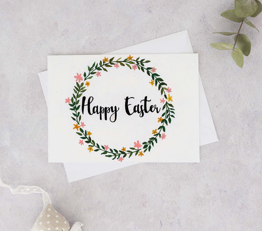 Happy Easter Card Wreath Card