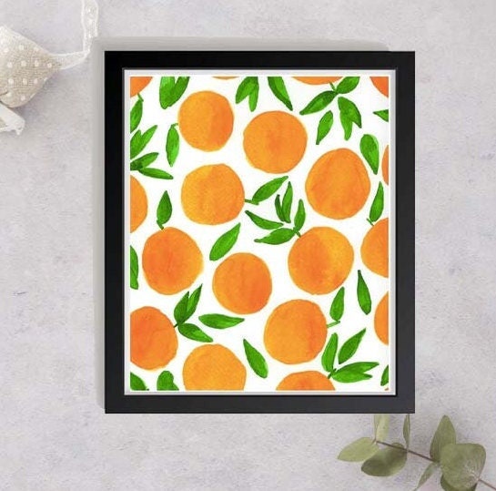 Watercolour Orange Print