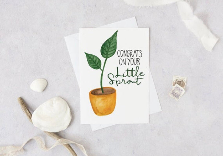 Congrats on Your Little Sprout - Baby Shower Card